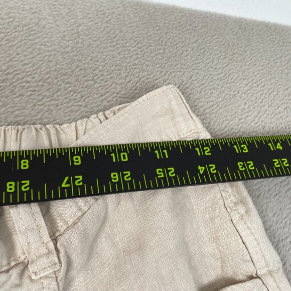 Nicole Miller 100% Linen Pants XS Beige High-Waisted Pants With Buttons - Picture 5 of 9